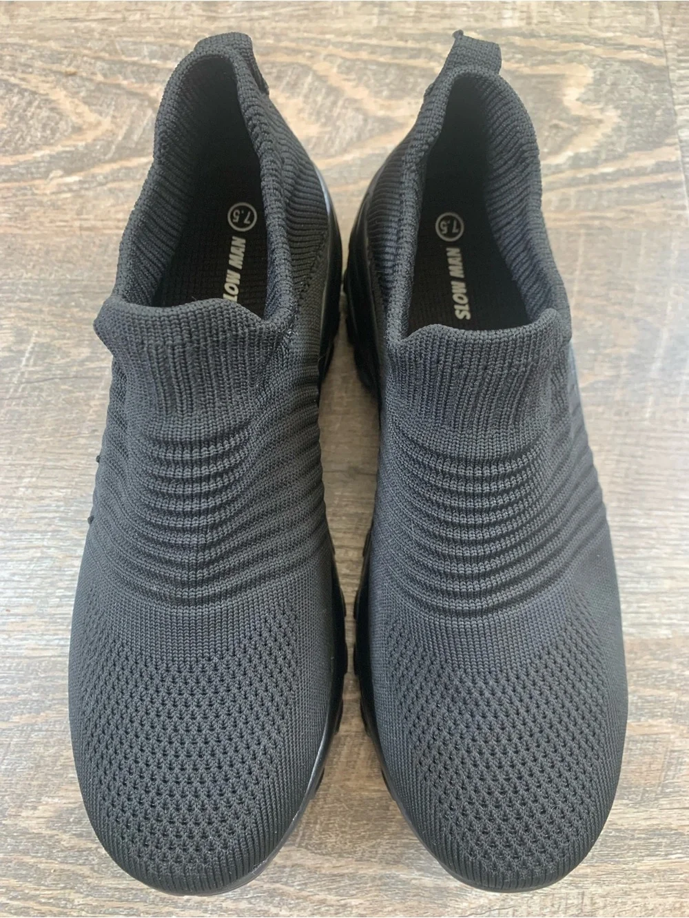 Men's Slip-On Knit Walking Shoes - Black
